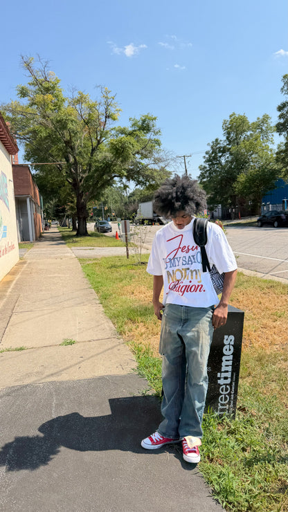 Jesus Is My Savior Not My Religion White Shirt