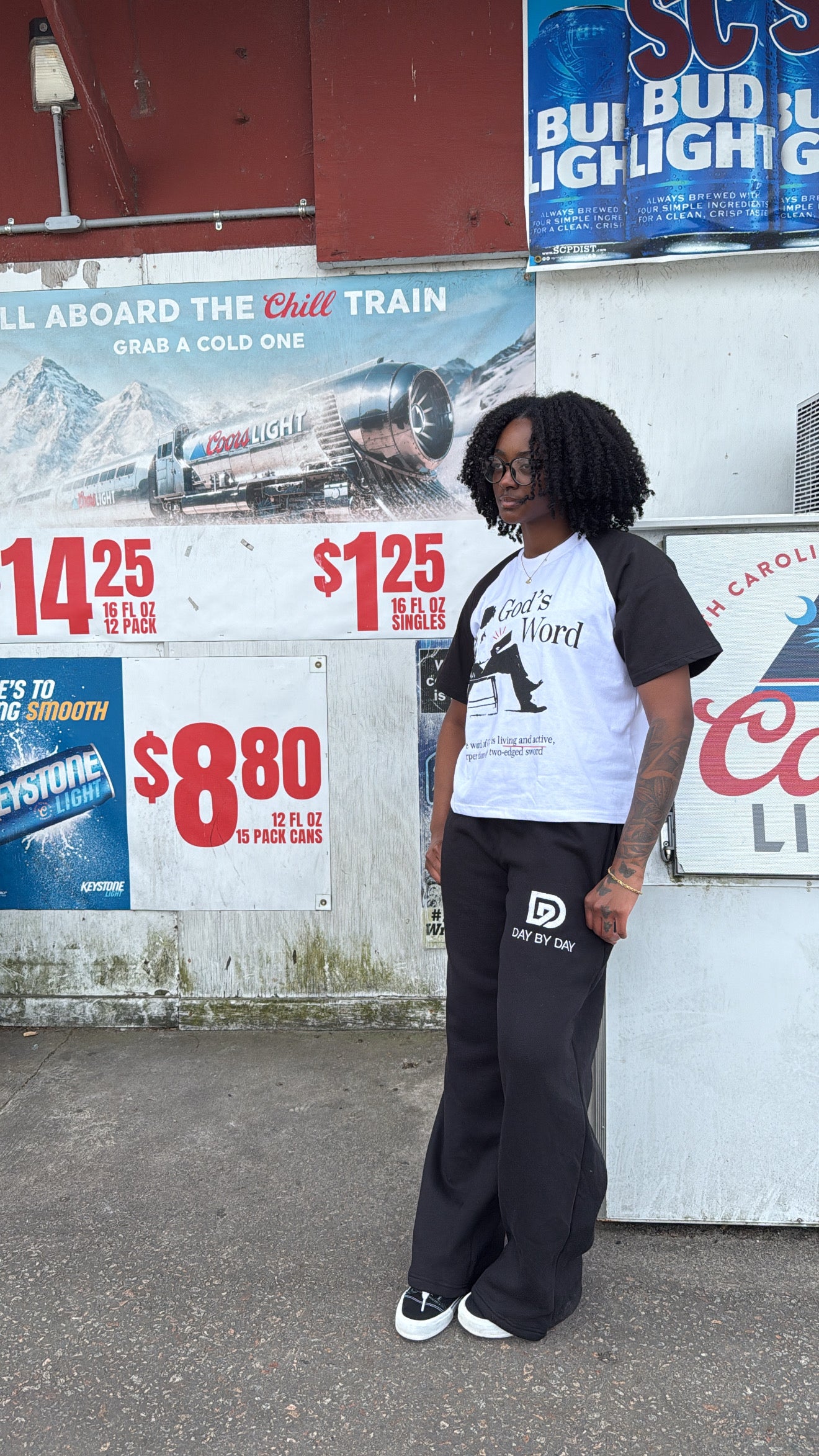 Black Day By Day Essential Wide Leg Sweatpants