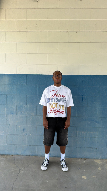 Jesus Is My Savior Not My Religion White Shirt